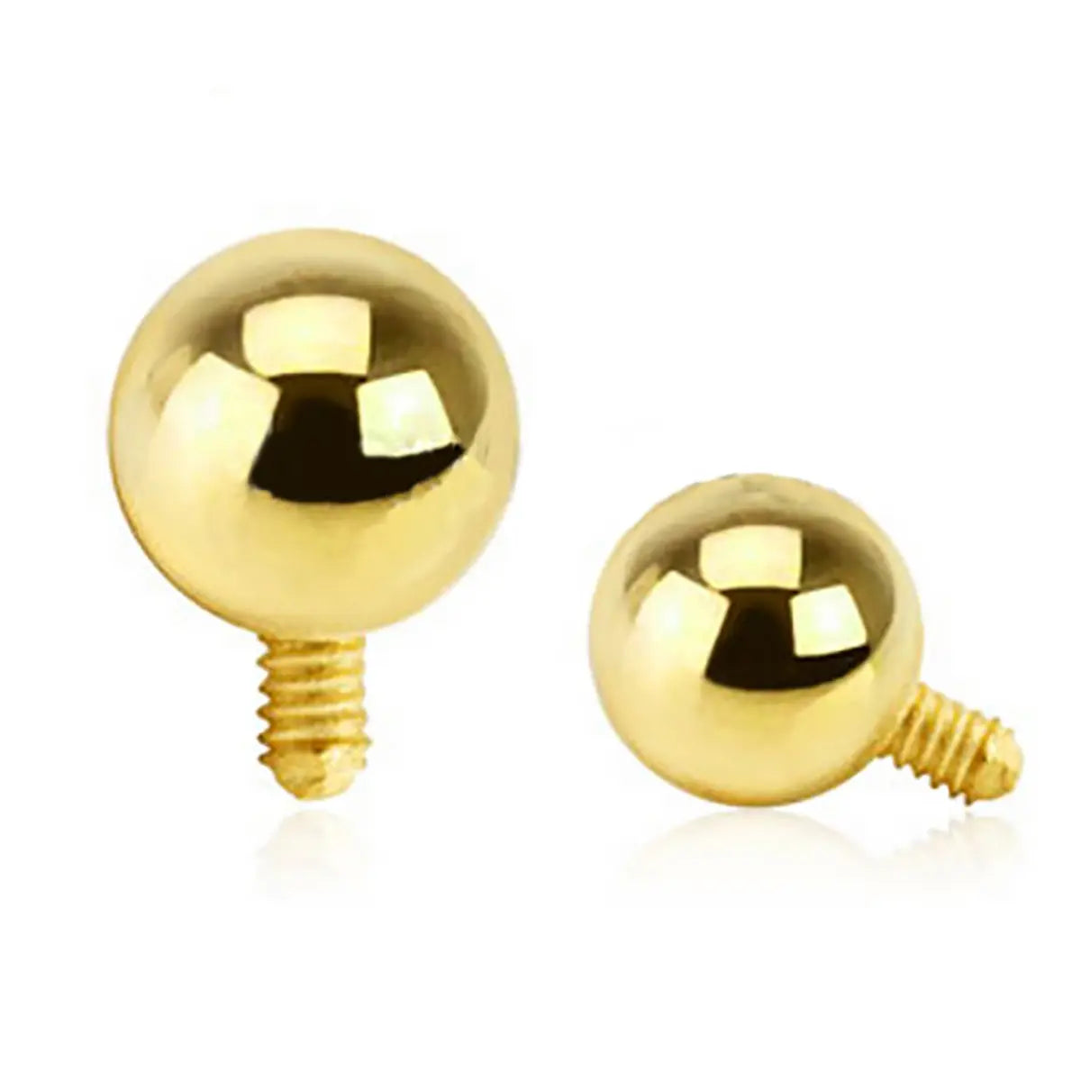14K Solid Gold 14 Gauge Internally Threaded Dermal Top with 3mm Ball