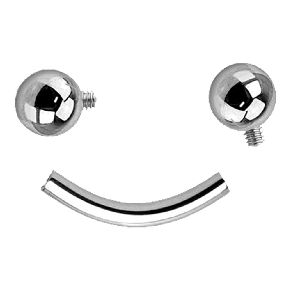 Titanium 14 Gauge Curved Barbell with 4mm or 5mm Ball - 1/2 Inch - photo 2