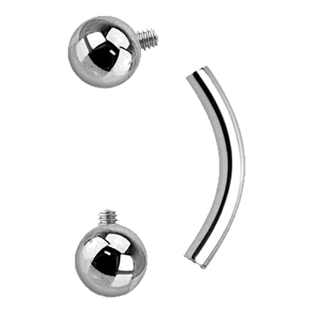 Titanium 14 Gauge Curved Barbell with 4mm or 5mm Ball - 7/16 Inch - photo 2
