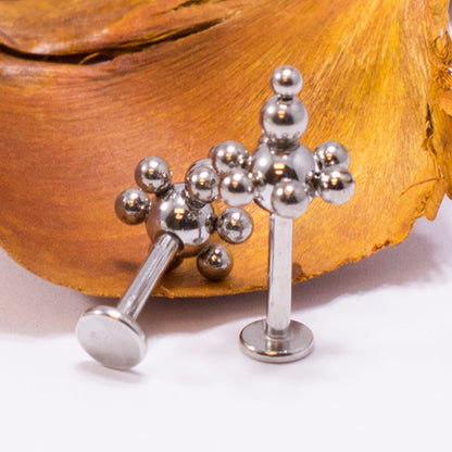 Surgical Steel 14 Gauge Labret Stud with Multiple Balls - Pair - photo 3