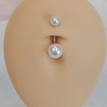 Surgical Steel 14 Gauge Belly Ring with Pearl - photo 4