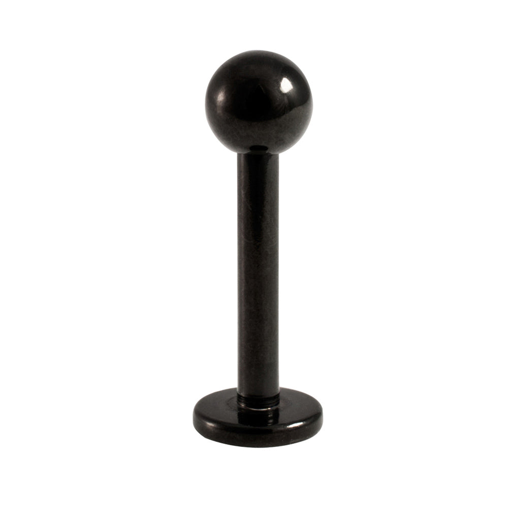 Black Surgical Steel 14 Gauge Flat Back Labret Stud