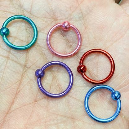 Surgical Steel 14 Gauge PVD Captive Bead Ring 1/2 Inch - Pair - photo 2