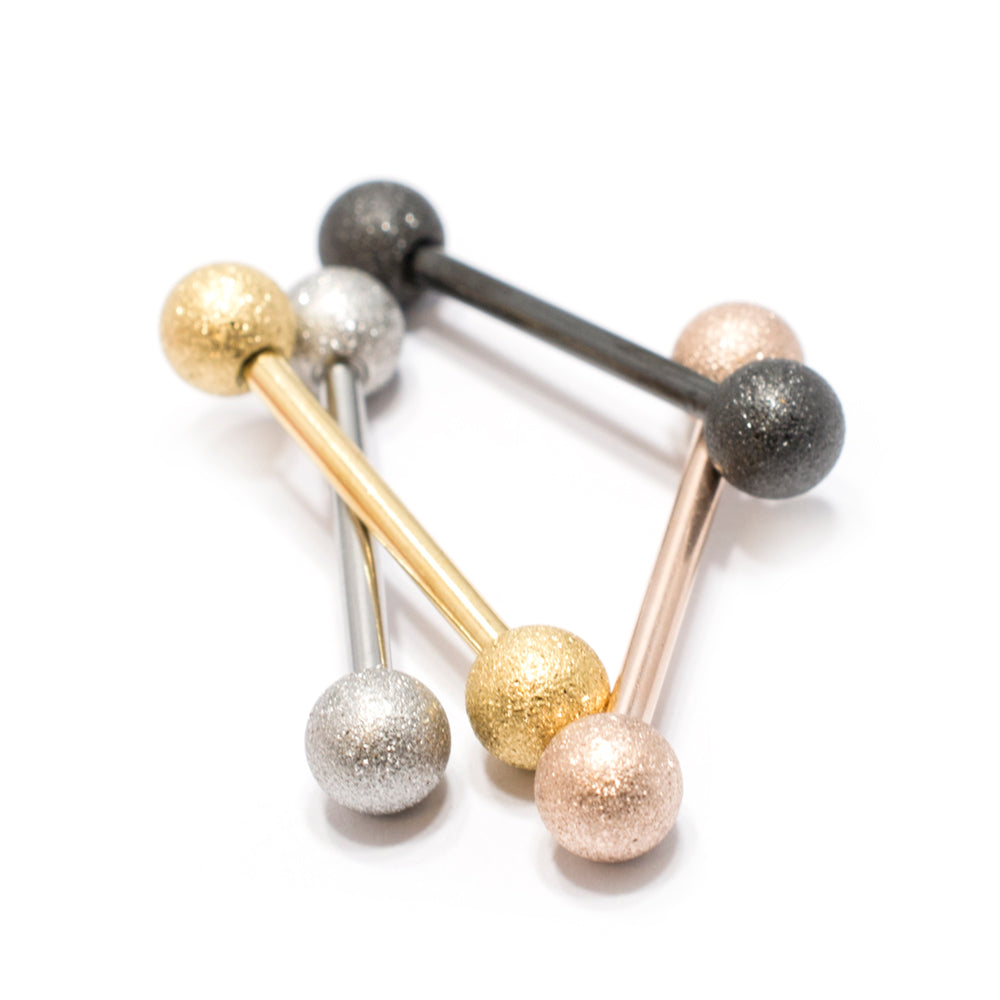 Surgical Steel 14 Gauge Sand Finish Barbell with Ball Ends - photo 2