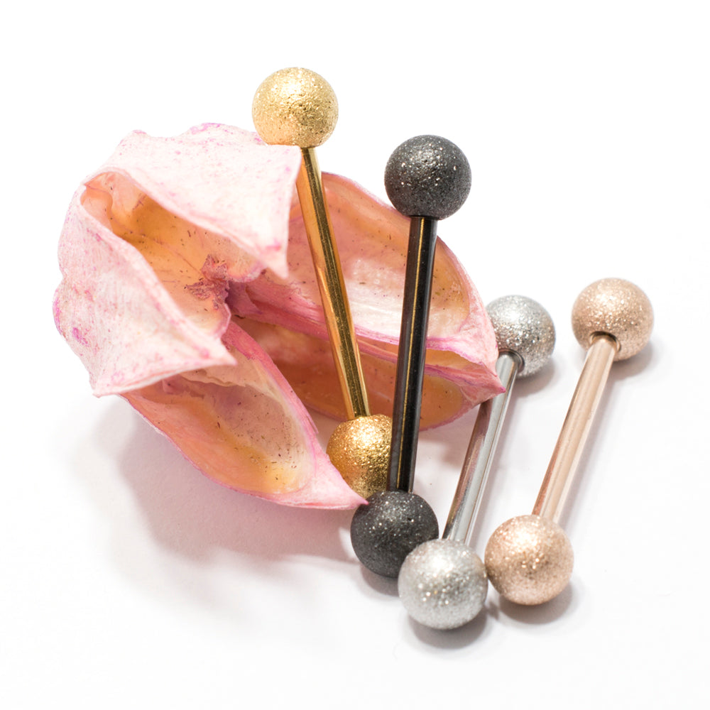 Surgical Steel 14 Gauge Sand Finish Barbell with Ball Ends - photo 4