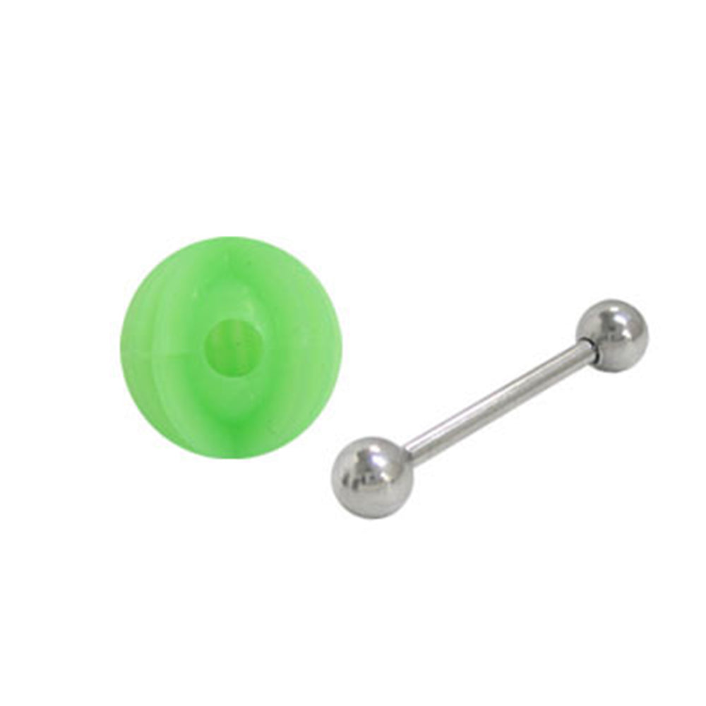 Surgical Steel 14 Gauge Tongue Barbell with Shell French Tickler - photo 2