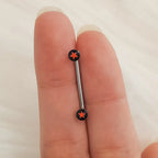Surgical Steel 14 Gauge Star Logo Flat Disc Staple Surface Barbell