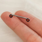 Surgical Steel 14 Gauge Star Logo Flat Disc Staple Surface Barbell