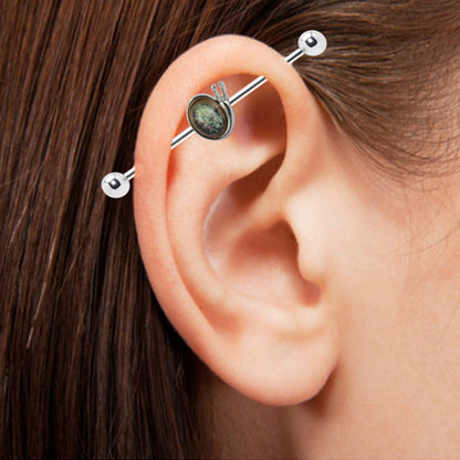 Surgical Steel 14 Gauge Industrial Barbell with Snail - photo 2