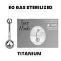 Titanium 14 Gauge Sterilized Belly Ring with 5mm and 8mm Balls