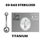 Titanium 14 Gauge Sterilized Belly Ring with 5mm and 8mm Balls
