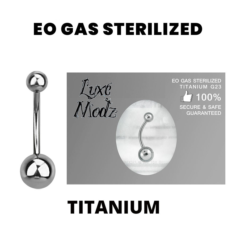 Titanium 14 Gauge Sterilized Belly Ring with 5mm and 8mm Balls