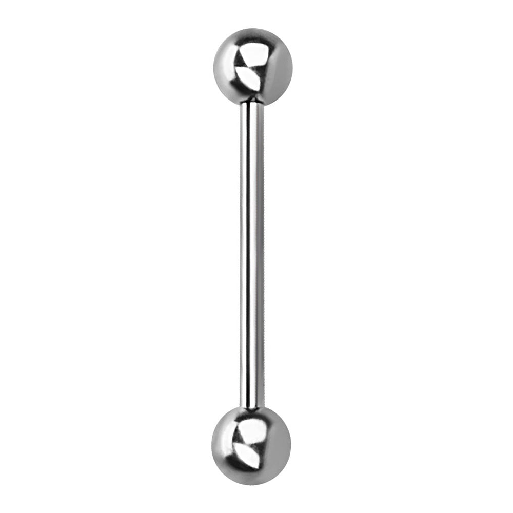 Titanium 16 Gauge Sterilized Tongue Barbell with 3mm Balls - photo 2