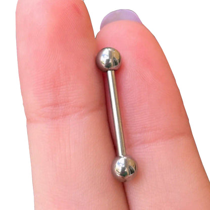 Titanium 14 Gauge Straight Barbell with 4mm Ball - 1/2 Inch - photo 2