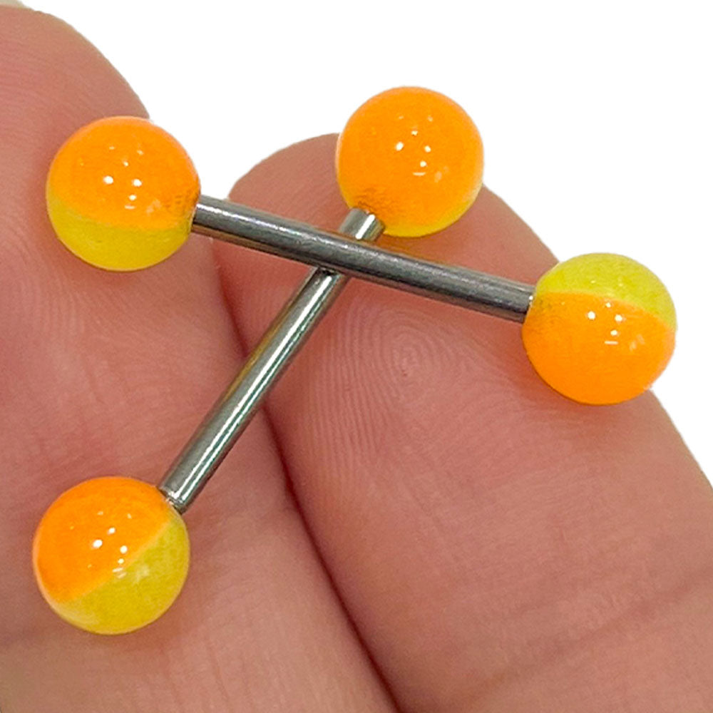 Surgical Steel Nipple Barbell 14G 14mm with Ombre Balls - Pair - photo 7