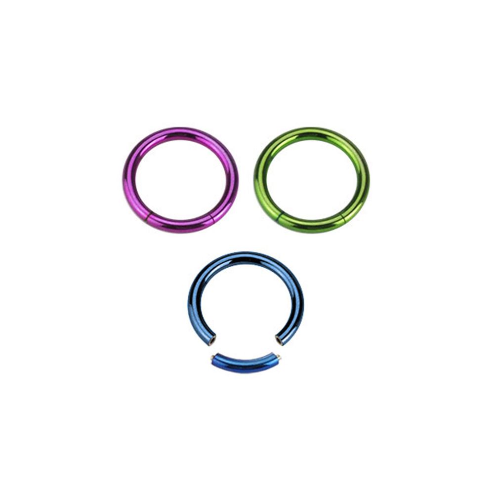 Anodized Titanium Seamless Segment Ring 14 Gauge