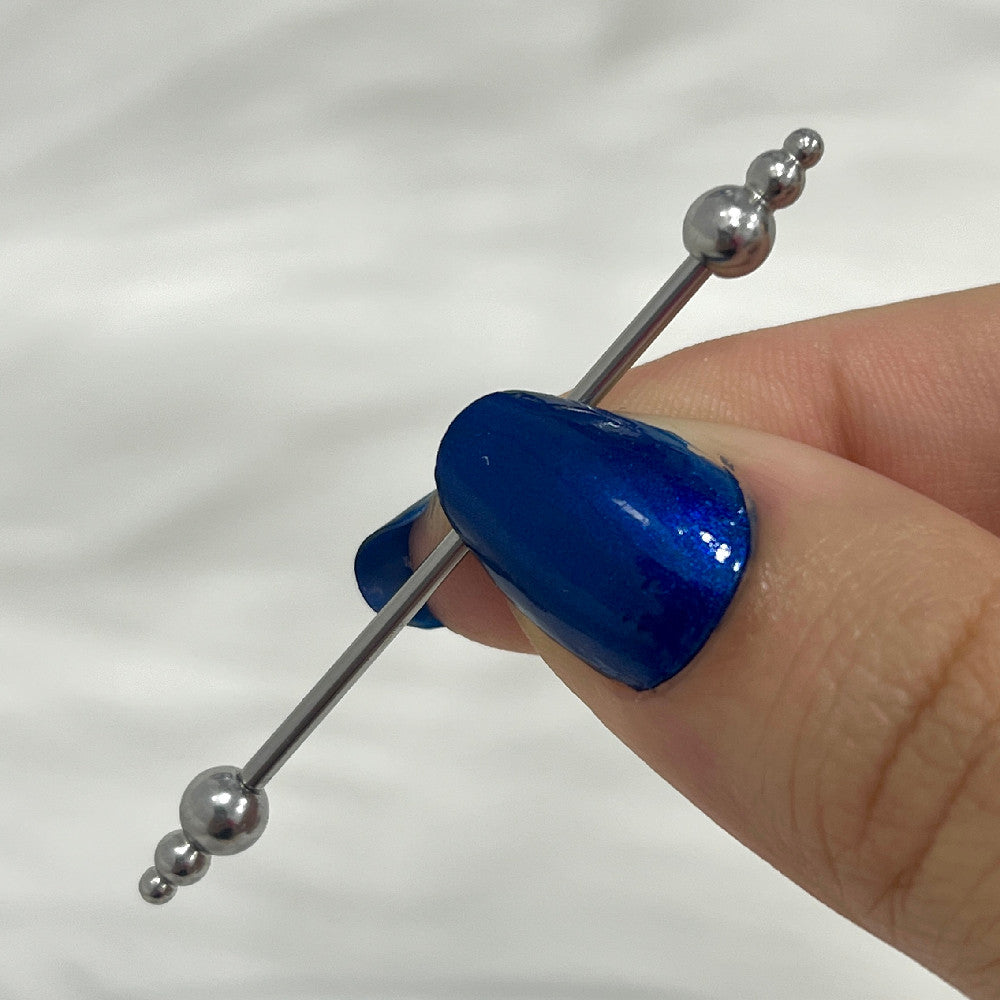 Titanium 14 Gauge Triple Ball Spike Industrial Barbell