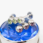 Surgical Steel 14 Gauge Triple CZ Flat Back Labret Studs - Pair