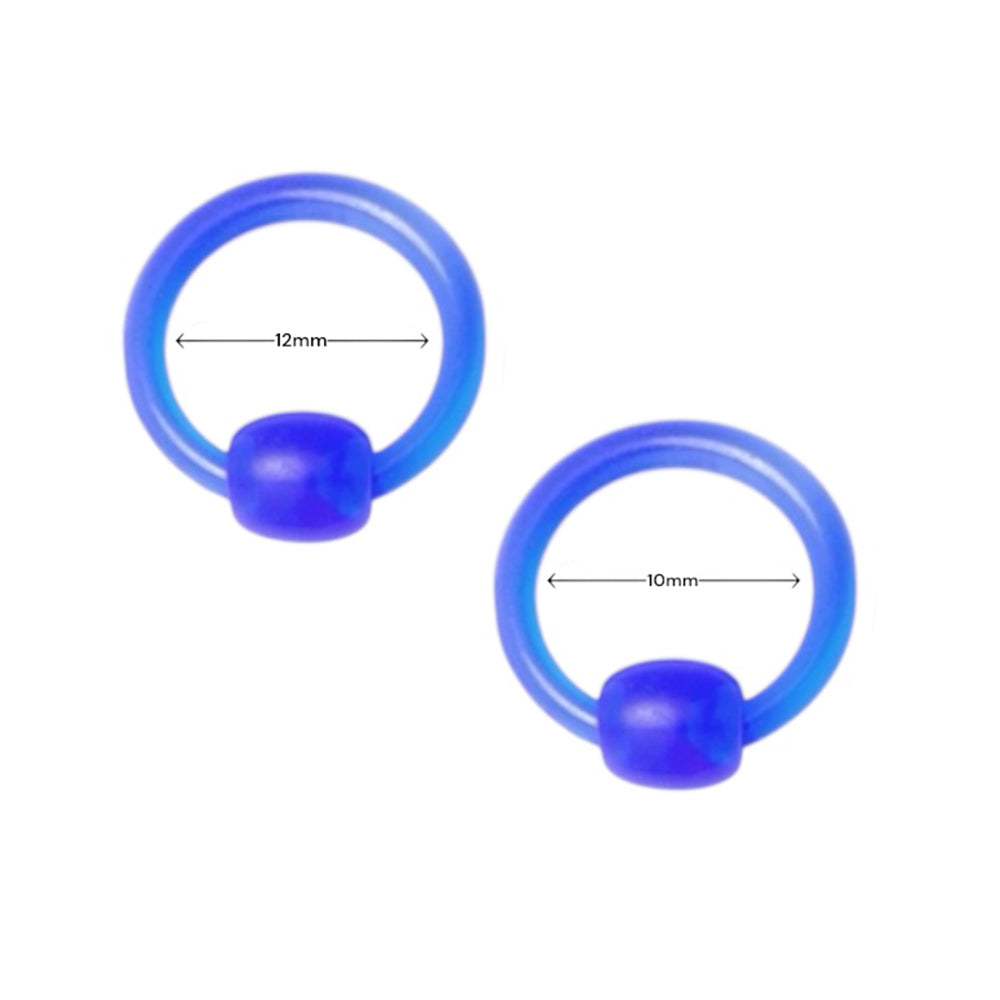 UV Acrylic 14 Gauge Captive Bead Rings CBR - Pair - photo 2