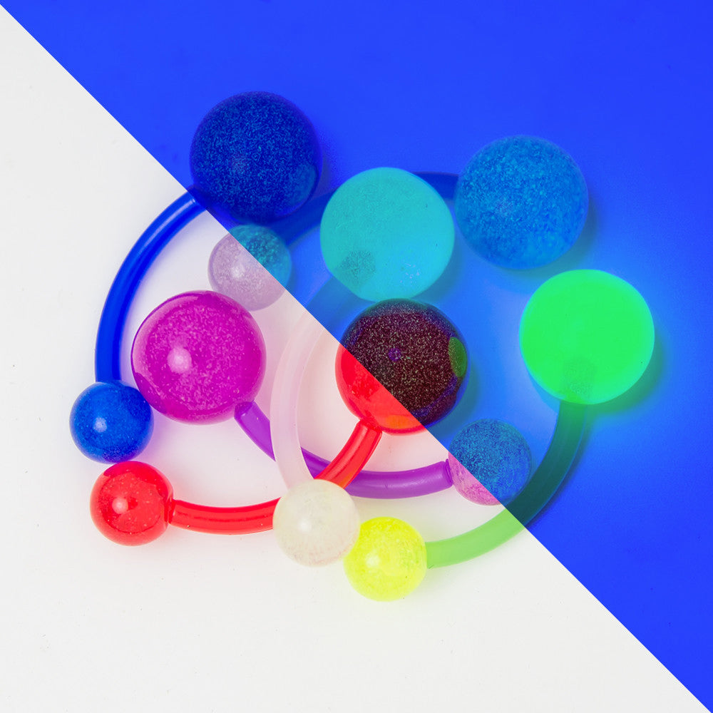 Acrylic UV Glow Belly Button Rings 14G 10mm - 6 Pack - photo 5