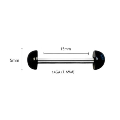 Surgical Steel 14 Gauge Straight Barbell with UV Acrylic Balls - photo 2