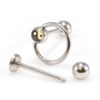 Surgical Steel 14 Gauge Tongue Barbells Yin Yang Logo - Pair