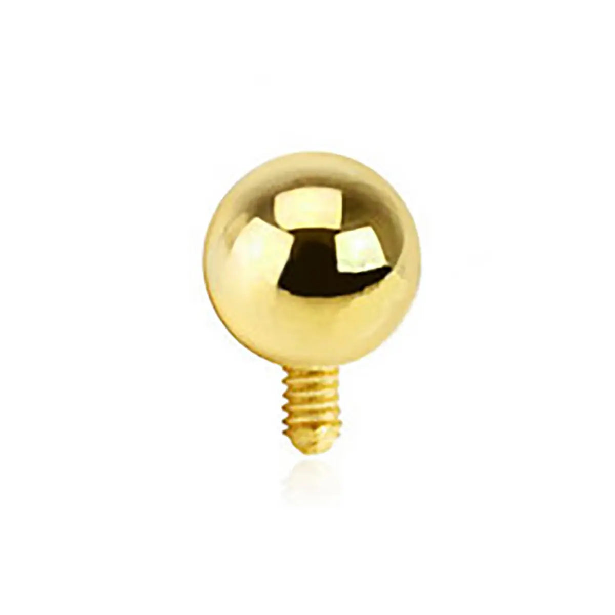 14K Solid Gold 14 Gauge Internally Threaded Dermal Top with 3mm Ball - photo 3