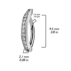14K Solid Gold 14 Gauge CNG Set CZ Hinged Belly Button Ring