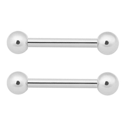 14K Solid Gold 16 Gauge Straight Barbell with CZ - Pair - photo 4