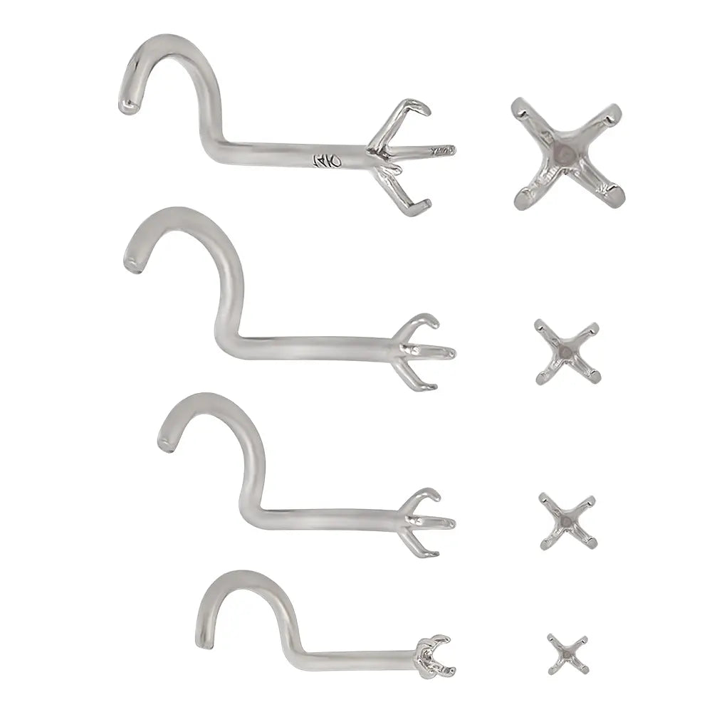 14K Solid Gold Corkscrew Nose Stud 20 Gauge 7mm Mounting - photo 2