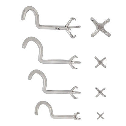 14K Solid Gold Corkscrew Nose Stud 20 Gauge 7mm Mounting - photo 2