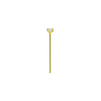 14K Solid Gold 22 Gauge Clear CZ Top Fishtail Nose Stud