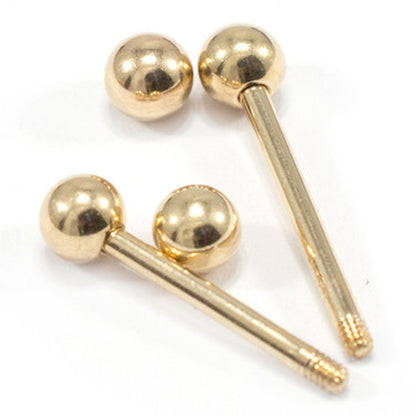 14K Solid Gold Straight Nipple Barbell 14 Gauge - Pair - photo 4