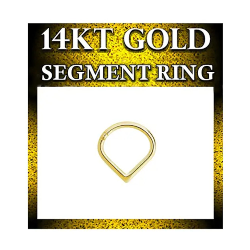 14K Solid Gold 16 Gauge Teardrop Hinged Segment Ring
