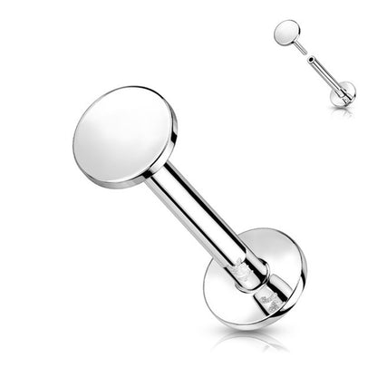 14K Solid Gold 16 to 18 Gauge Labret Stud with Flat Round Top - photo 4