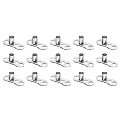 Surgical Steel 14 Gauge 2mm Rise Dermal Anchor Base with 3 Holes - photo 4