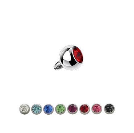 Surgical Steel 16 Gauge Press Fit Gem Ball Top 4mm & 5mm