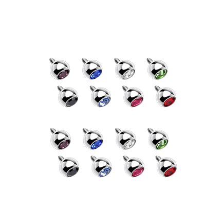 Surgical Steel 16 Gauge Press Fit Gem Ball 3mm - 16 Pack