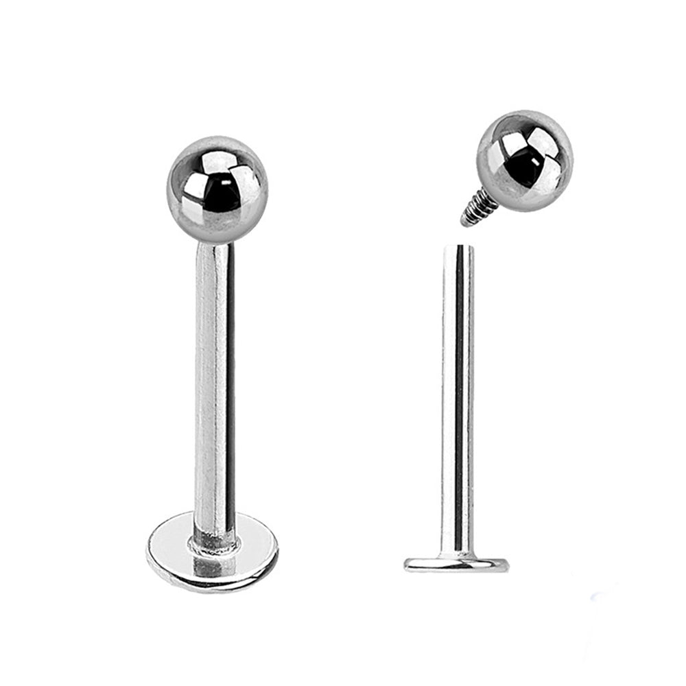 Titanium 16 Gauge Labret Stud with 4mm Ball End