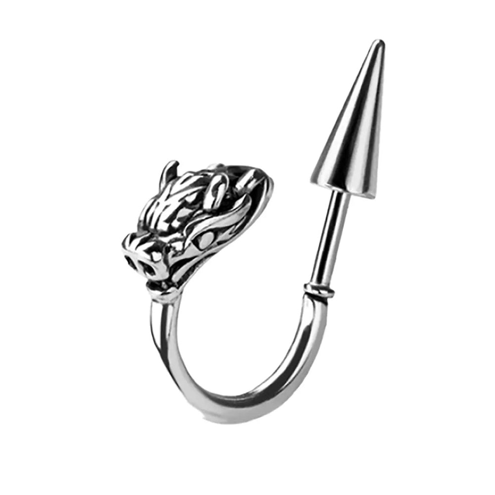 Surgical Steel Dragon Claw Lip Ring 16 Gauge 10mm with Spike Ends
