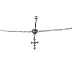Surgical Steel Small CZ Belly Chain Belly Button Ring