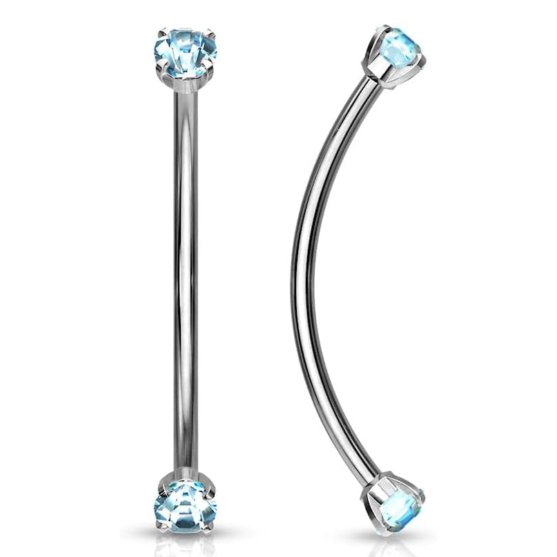 Surgical Steel Snake Eye Curved Barbell 16G 14mm with 3mm CZ - photo 7