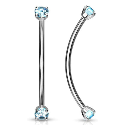Surgical Steel Snake Eye Curved Barbell 16G 14mm with 3mm CZ - photo 7