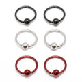 Surgical Steel 16 Gauge Ball End Captive Bead Rings 10mm - 6 Pack