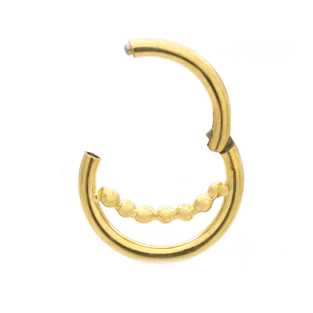Surgical Steel 16 Gauge Hinged Ball Chain Clicker Segment Ring - 8mm - photo 2