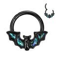 Surgical Steel Hinged Segment Ring 16 Gauge Abalone Bat Wings - Kruelty - Photo 2