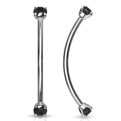 Surgical Steel Snake Eye Curved Barbell 16G 14mm with 3mm CZ - photo 6