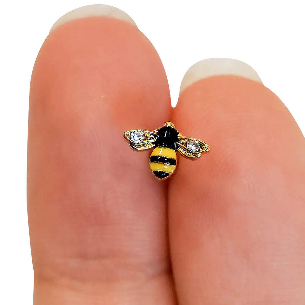 Surgical Steel 16 Gauge Cartilage Barbell with CZ Bumble Bee - photo 2