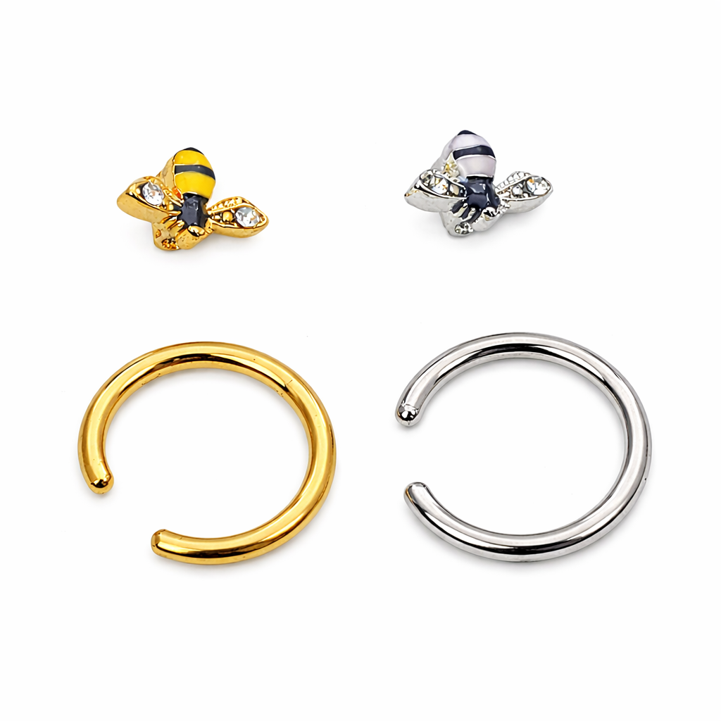Surgical Steel 16 Gauge Captive Bead Ring with Bumble Bee - photo 2