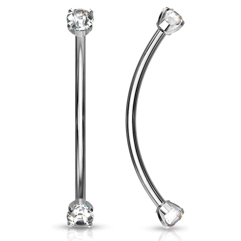 Surgical Steel Snake Eye Curved Barbell 16G 14mm with 3mm CZ - photo 4